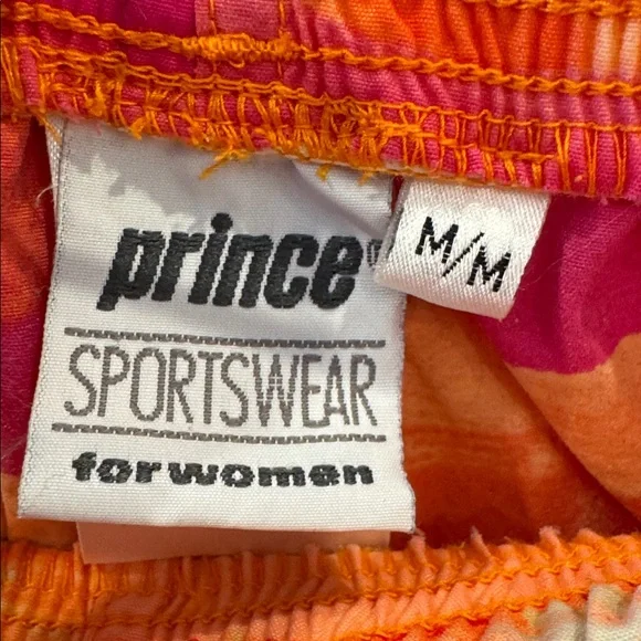 Vintage 90s Prince Sportswear Neon Nylon Shorts, Pink and Orange, Size Medium - Picture 4 of 5